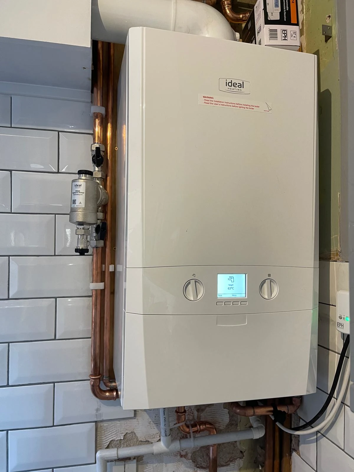 New boiler installation completed in a customer home